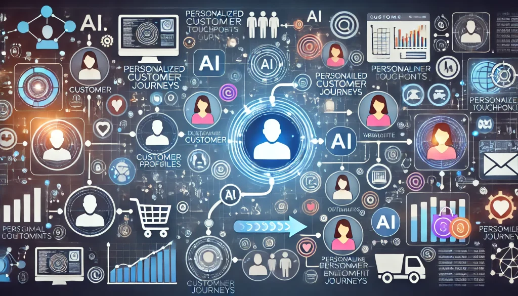 A visual representation of personalized customer journeys, optimized by AI algorithms.